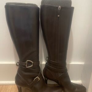 Ralph Lauren Purple Label Chocolate Heeled Boots